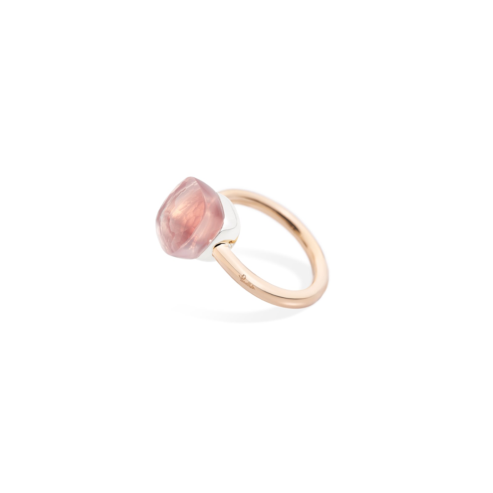 Pomellato Nudo 18ct Rose & White Gold Rose Quartz Ring - Ring Size J Pomellato Nudo 18ct Rose & White Gold Rose Quartz Ring - Ring Size J