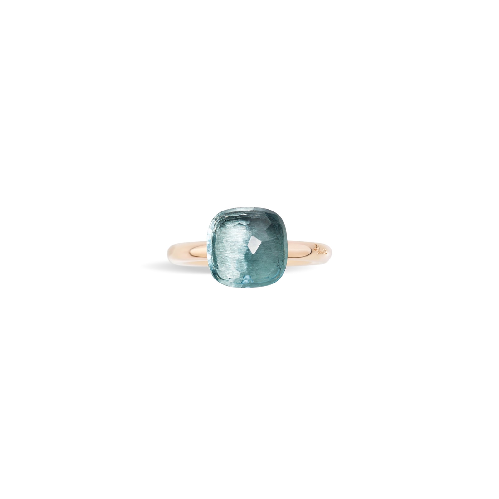 Pomellato Nudo 18ct Rose & White Gold London Blue Topaz Ring Pomellato Nudo 18ct Rose & White Gold London Blue Topaz Ring