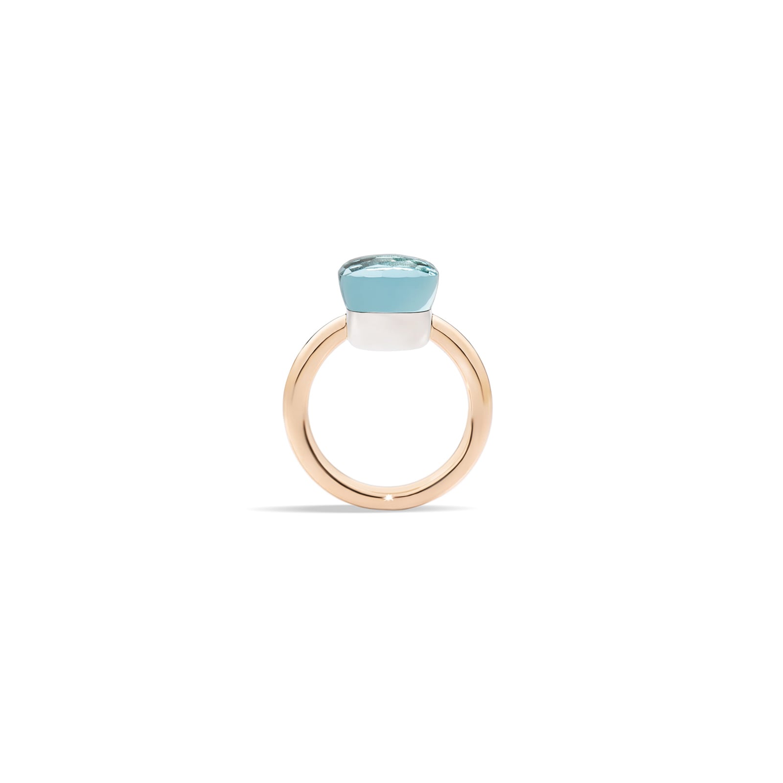 Pomellato Nudo 18ct Rose & White Gold London Blue Topaz Ring