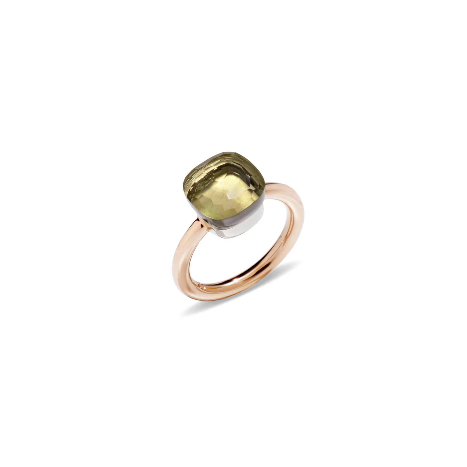 Nudo 18ct Rose & White Gold Lemon Quartz Ring - Ring Size O