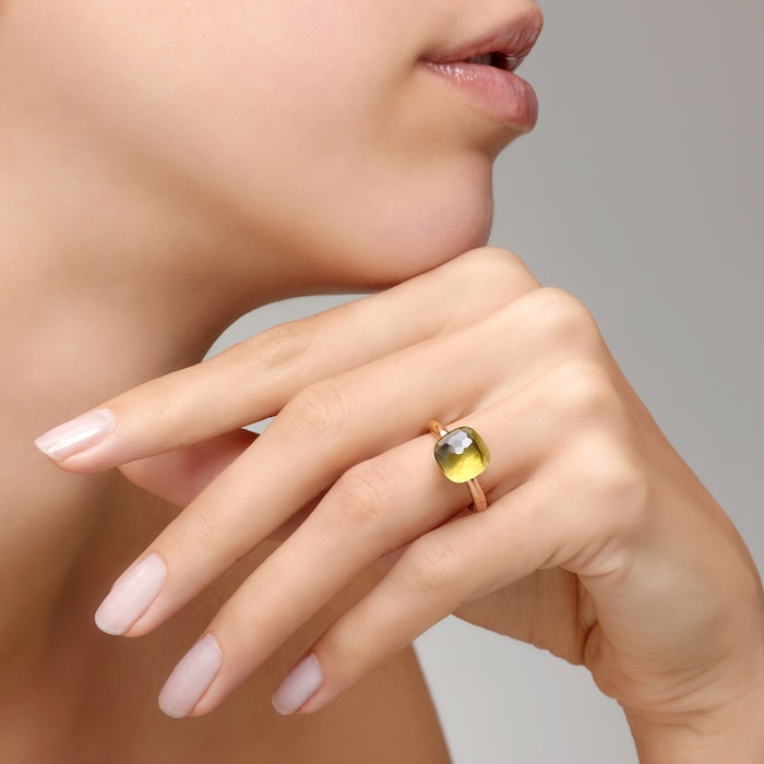 Pomellato Nudo 18ct Rose & White Gold Lemon Quartz Ring