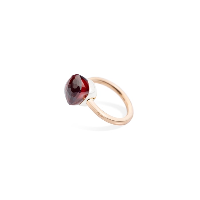 Pomellato Nudo 18ct Rose & White Gold Garnet Ring - Ring Size O