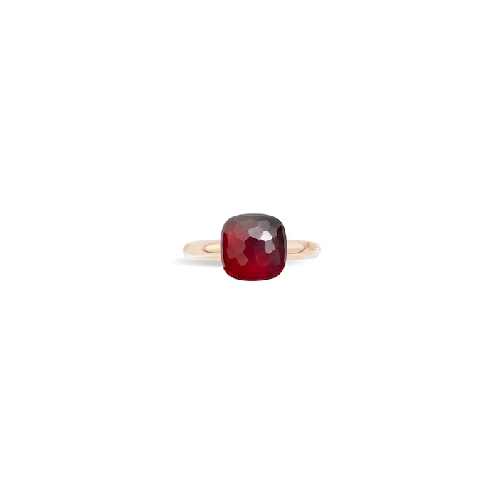 Pomellato Nudo 18ct Rose & White Gold Garnet Ring - Ring Size O