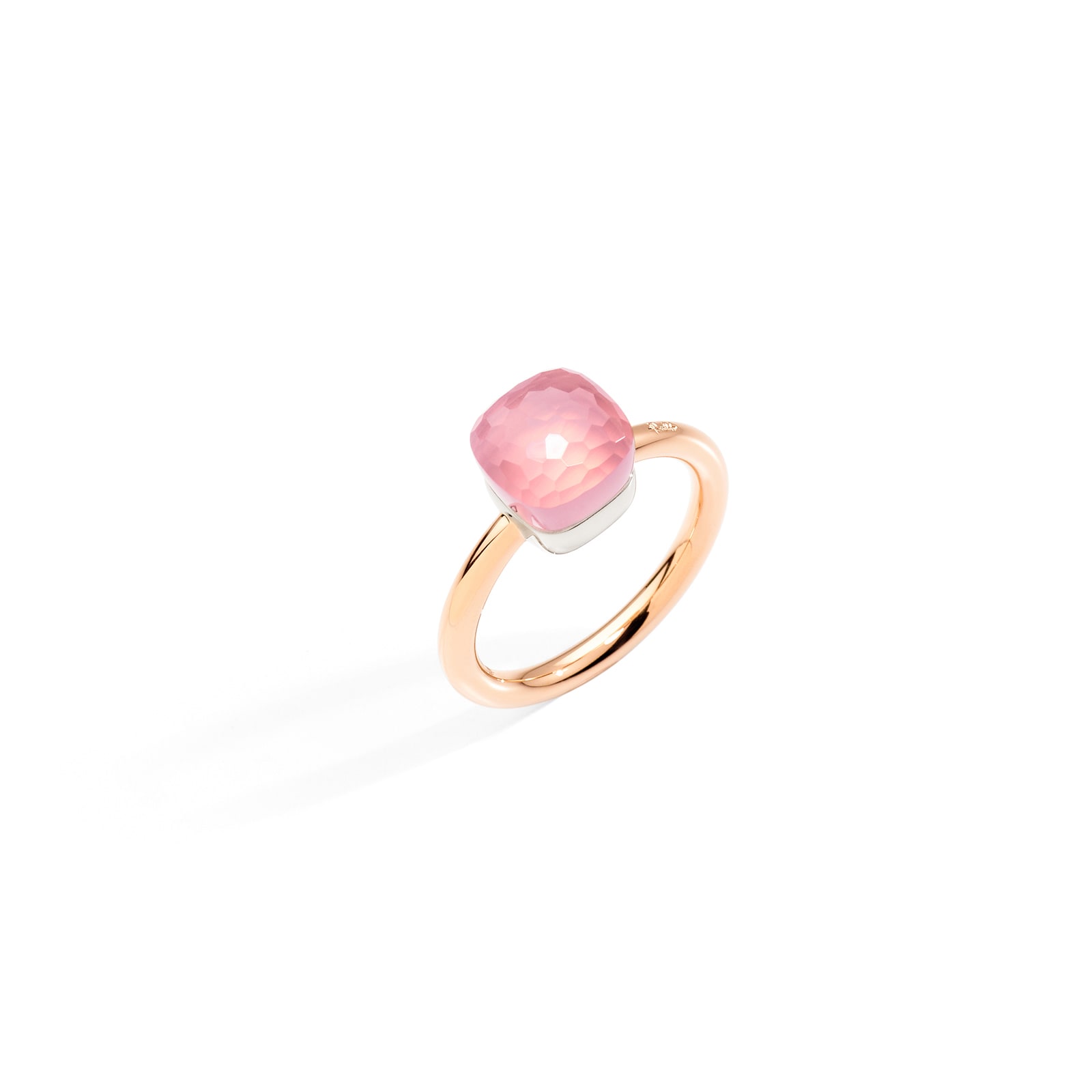 Pomellato Nudo Petit 18ct Rose & White Gold Rose Quartz Ring