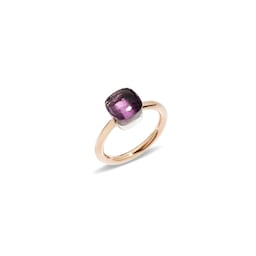37190136 - Nudo Petit 18ct Rose 
White Gold Amethyst Ring