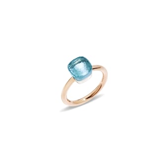Pomellato Nudo Petit 18ct Rose & White Gold Blue Topaz Ring Pomellato Nudo Petit 18ct Rose & White Gold Blue Topaz Ring