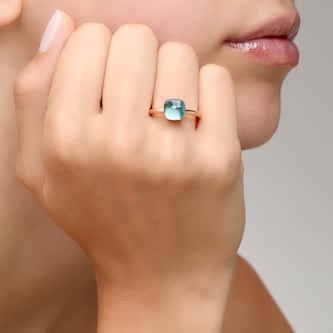 Pomellato Nudo Petit 18ct Rose & White Gold Blue Topaz Ring Pomellato Nudo Petit 18ct Rose & White Gold Blue Topaz Ring
