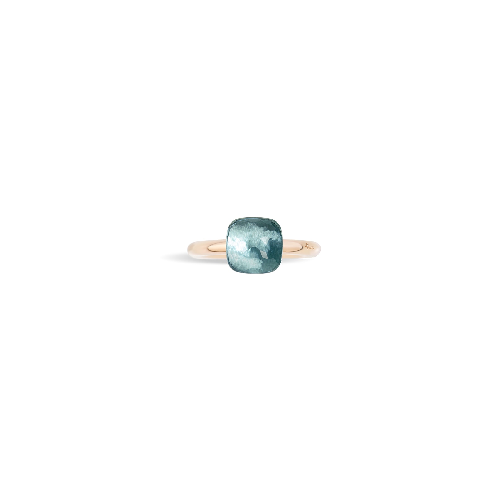 Pomellato Nudo Petit 18ct Rose & White Gold Blue Topaz Ring - Ring Size I