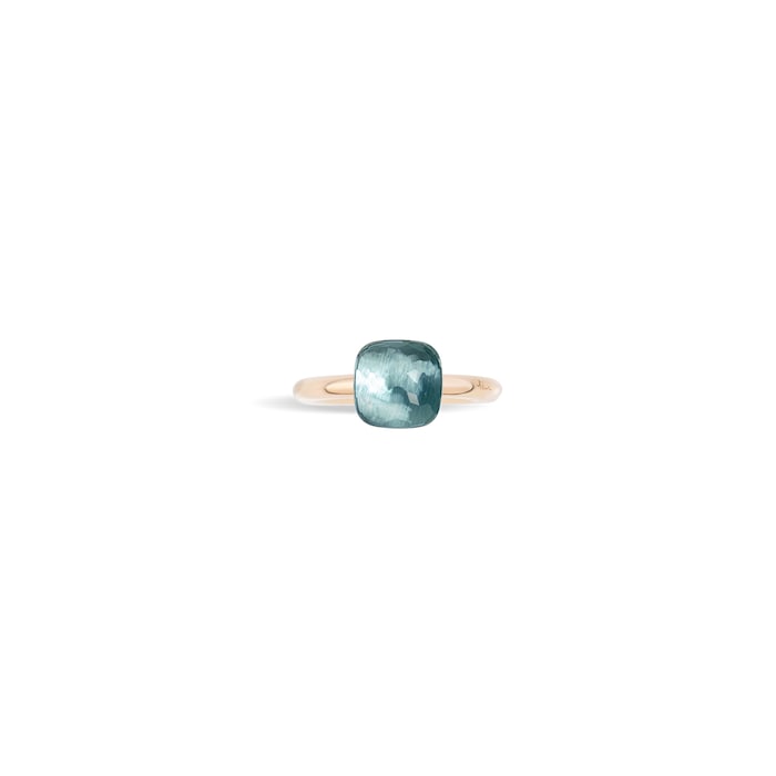 Pomellato Nudo Petit 18ct Rose & White Gold Blue Topaz Ring