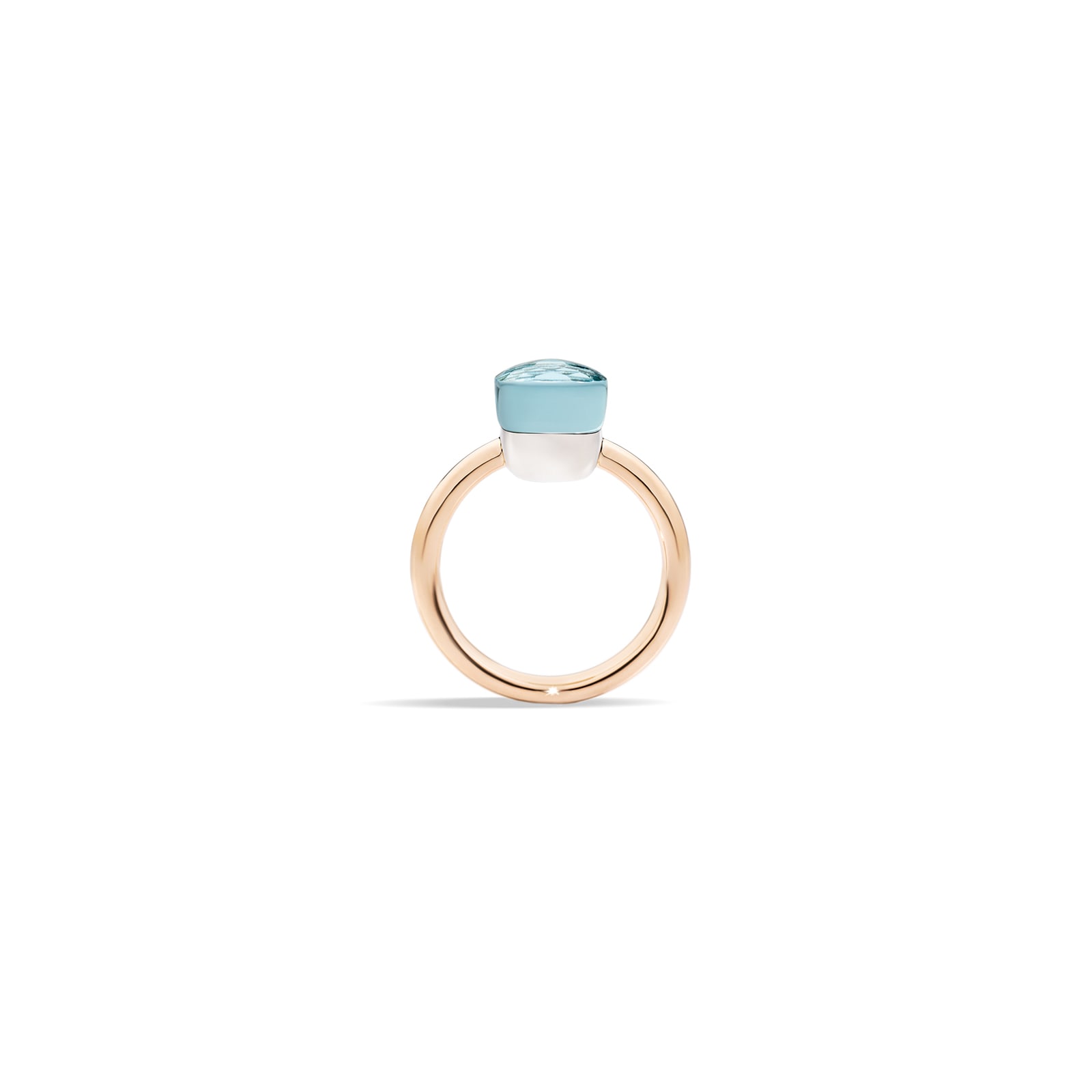 Pomellato Nudo Petit 18ct Rose & White Gold Blue Topaz Ring - Ring Size I