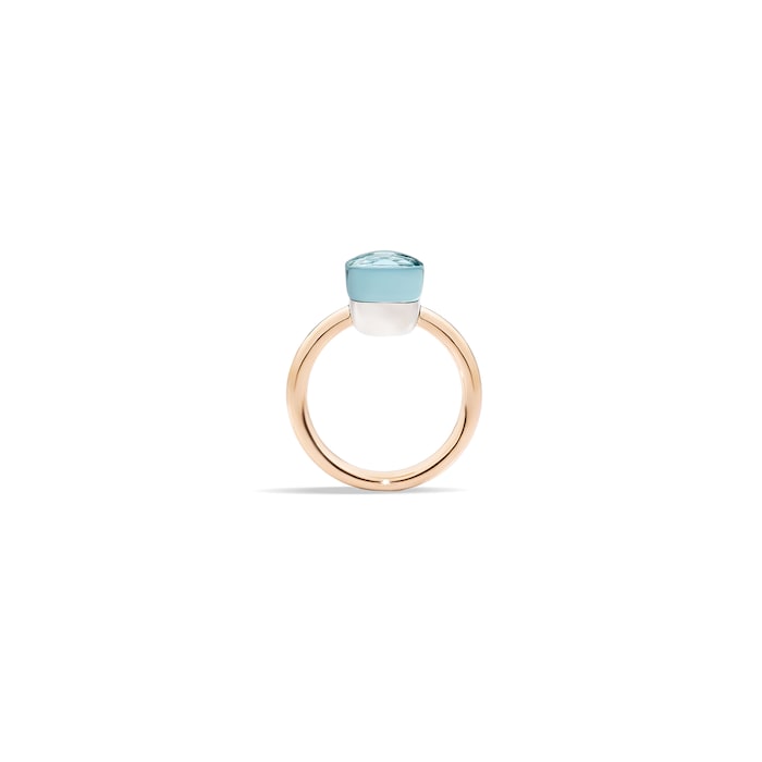 Pomellato Nudo Petit 18ct Rose & White Gold Blue Topaz Ring