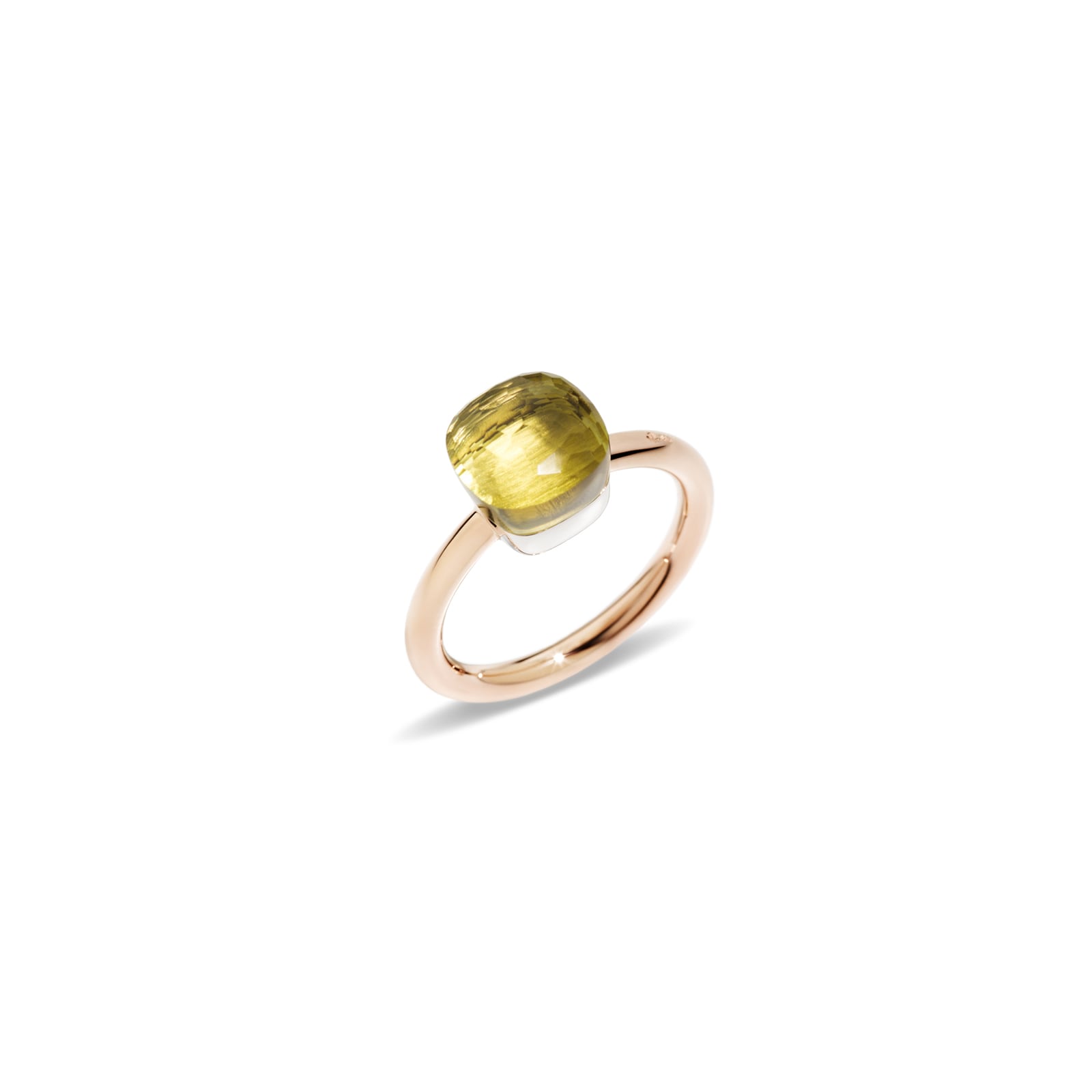 Pomellato Nudo Petit 18ct Rose & White Gold Lemon Quartz Ring