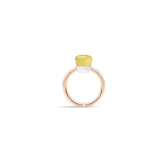 Pomellato Nudo Petit 18ct Rose & White Gold Lemon Quartz Ring