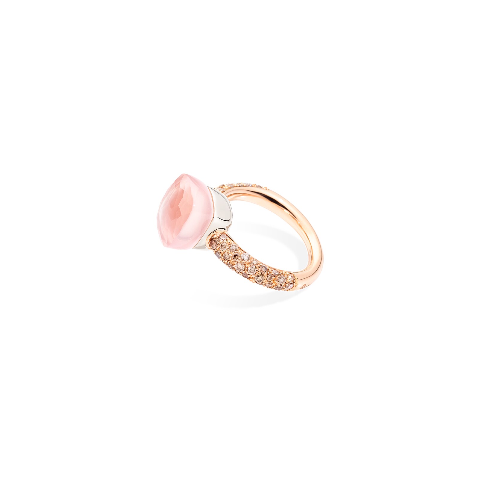 Pomellato Nudo Classic 18ct Rose & White Gold Rose Quartz & 0.70ct Diamond Ring Pomellato Nudo Classic 18ct Rose & White Gold Rose Quartz & 0.70ct Diamond Ring