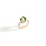 Pomellato Nudo Petit 18ct White & Rose Gold Prasiolite & 0.70ct Diamond Ring  - Ring Size Q