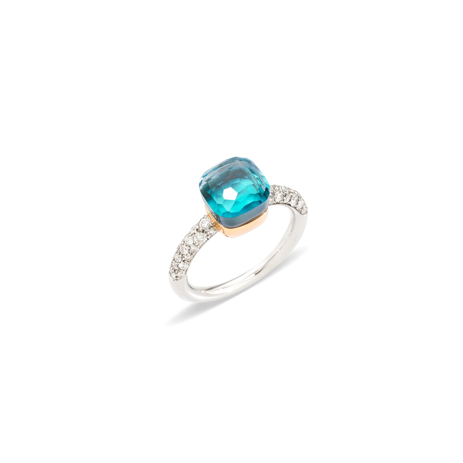 Pomellato Nudo Petit 18ct White & Rose Gold Topaz & Agate 0.40ct Diamond Ring Pomellato Nudo Petit 18ct White & Rose Gold Topaz & Agate 0.40ct Diamond Ring