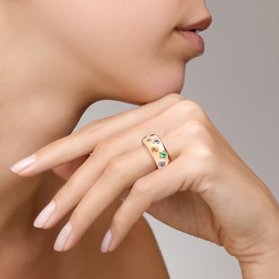 Pomellato Iconica 18ct Rose Gold Multi Stone Ring