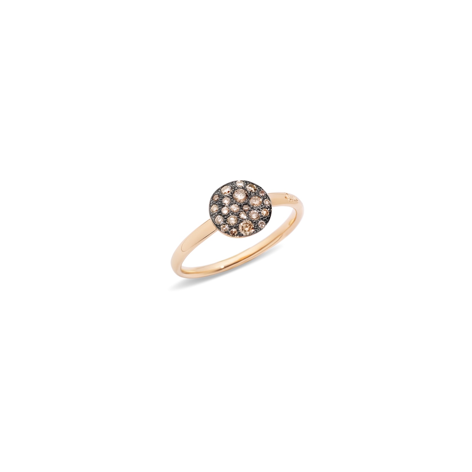 Sabbia 18ct Rose Gold 0.30ct Brushed Brown Diamond Ring - Ring Size O