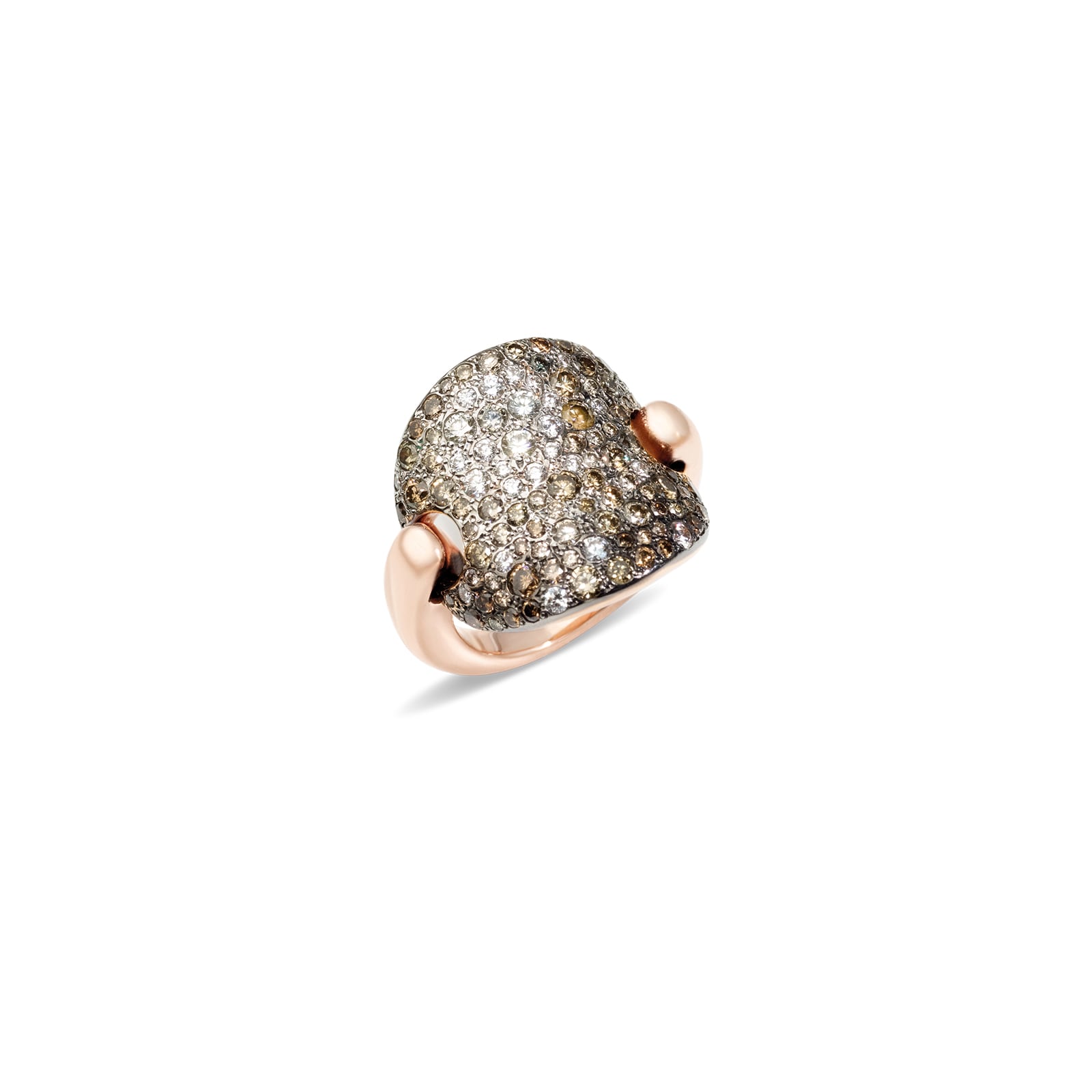 Sabbia 18ct Rose Gold 2.3ct Brushed Brown Diamond Ring - Ring Size L