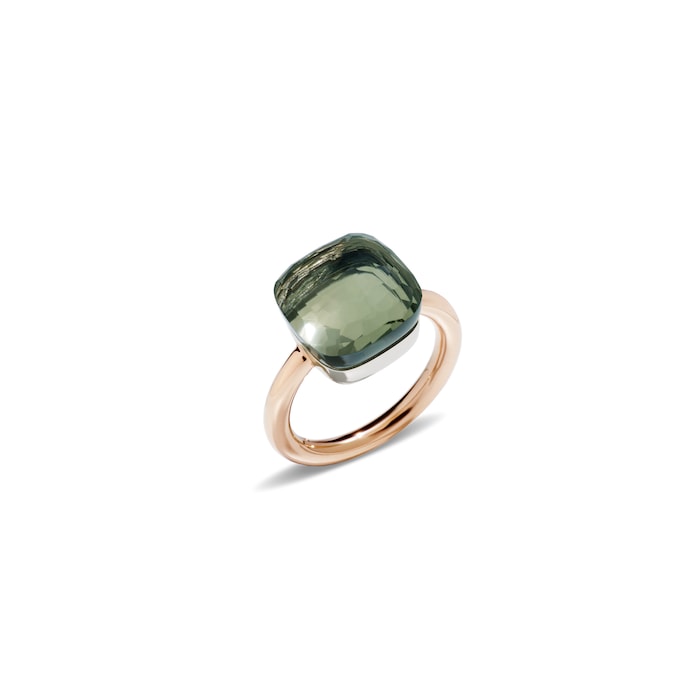 Pomellato Nudo Maxi 18ct Rose & White Gold Prasiolite Ring - Ring Size L