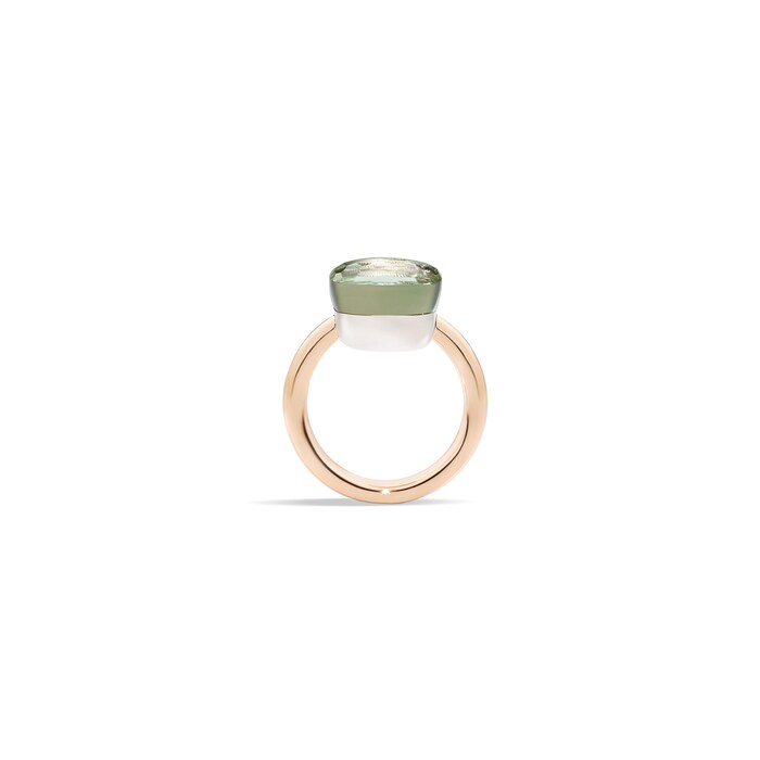 Pomellato Nudo Maxi 18ct Rose & White Gold Prasiolite Ring - Ring Size L