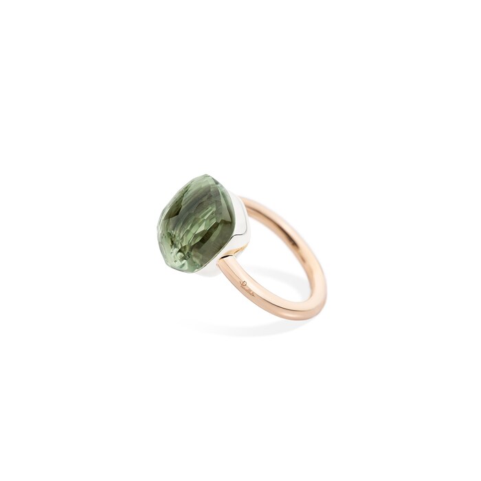 Pomellato Nudo Maxi 18ct Rose & White Gold Prasiolite Ring - Ring Size L
