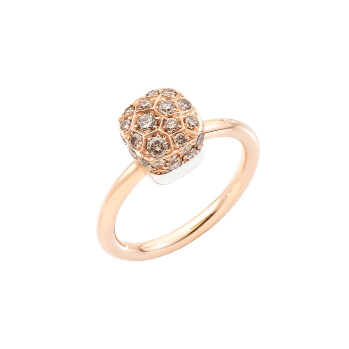 Pomellato Nudo Solitaire Petit 18ct Rose & White Gold 0.90ct Brown Diamond Ring