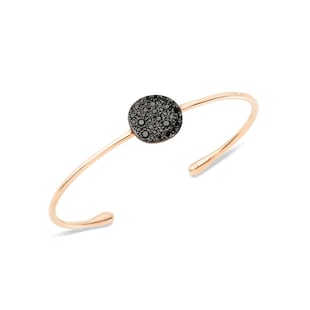 Pomellato Sabbia 18ct Rose Gold 0.60ct Brushed Black Diamond Bangle