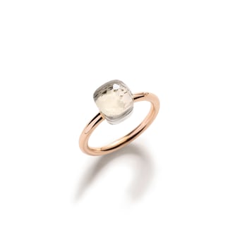 Pomellato 18K Rose & White Gold Nudo Petit White Topaz Ring