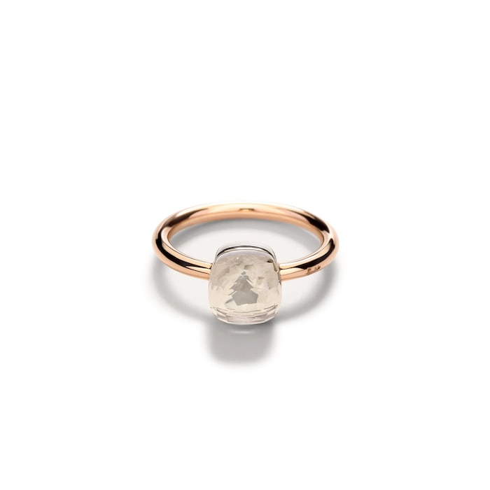 Pomellato 18K Rose & White Gold Nudo Petit White Topaz Ring