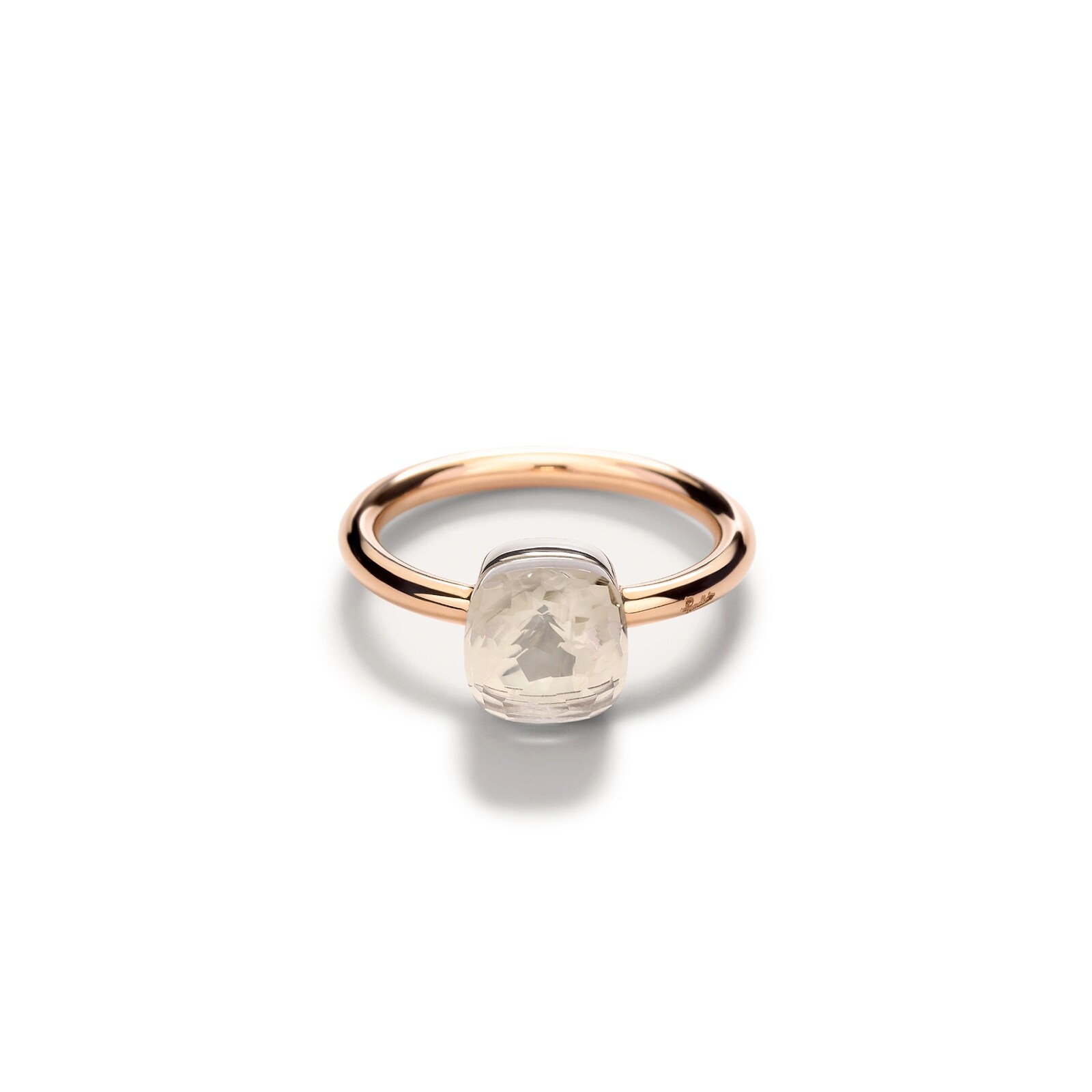 Pomellato 18K Rose & White Gold Nudo Petit White Topaz Ring