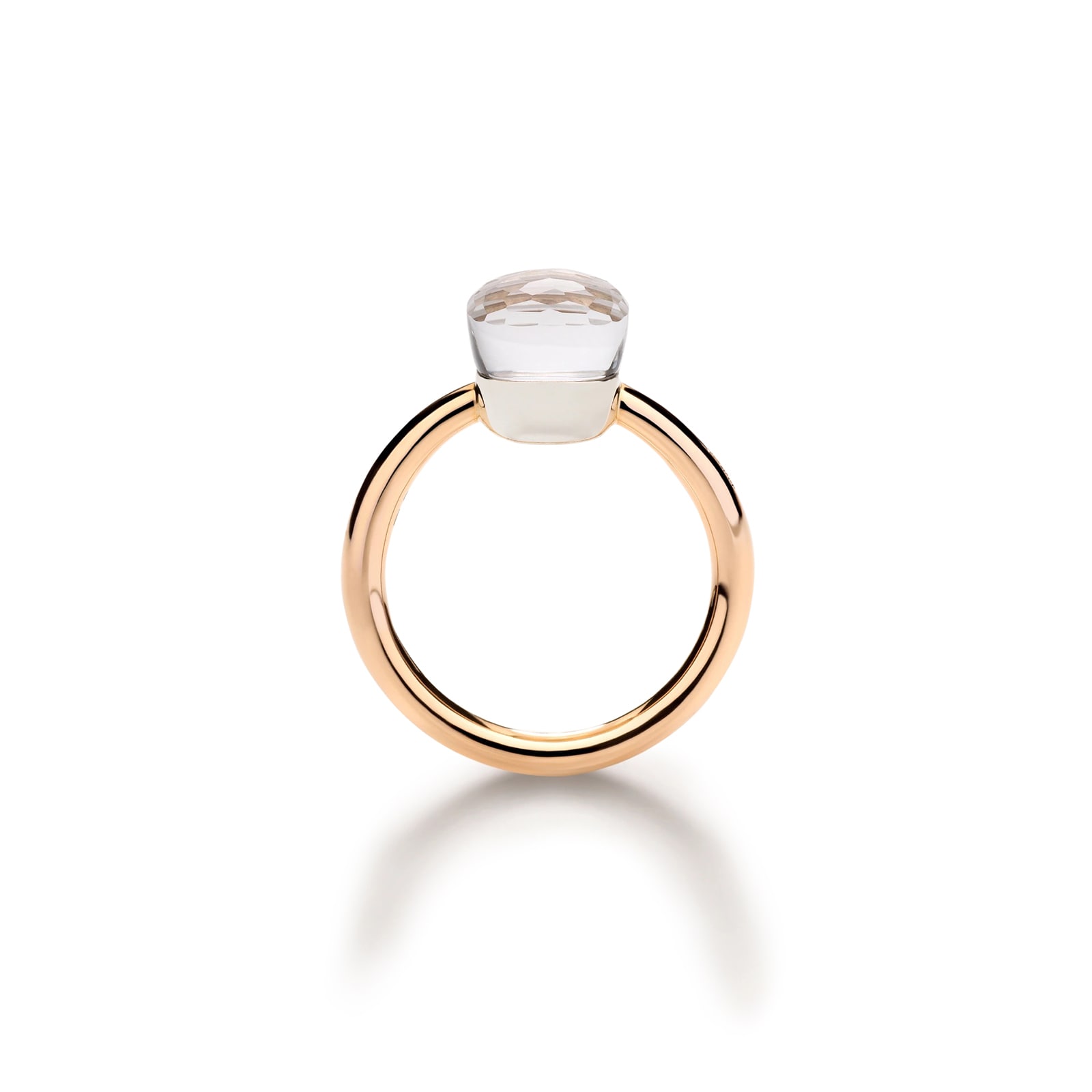 Pomellato 18K Rose & White Gold Nudo Petit White Topaz Ring