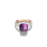 Pomellato 18K Rose & Whtie Gold Nudo Classic Diamond & Amethyst Ring