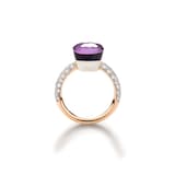 Pomellato 18K Rose & Whtie Gold Nudo Classic Diamond & Amethyst Ring