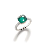 Pomellato 18K White & Rose Gold Nudo Classic Diamond, Blue Topaz & Agate Ring