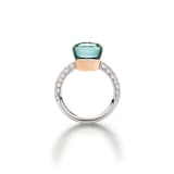 Pomellato 18K White & Rose Gold Nudo Classic Diamond, Blue Topaz & Agate Ring