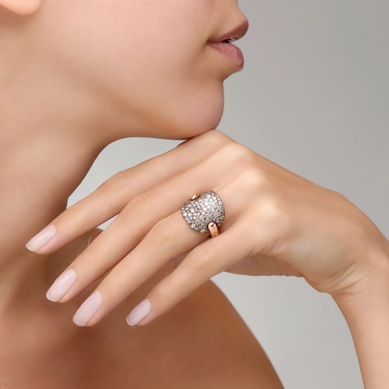 Pomellato 18K Rose Gold Sabbia Diamond Ring