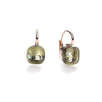 Pomellato 18K Rose Gold Nudo Classic Prasiolite Drop Earrings Pomellato 18K Rose Gold Nudo Classic Prasiolite Drop Earrings