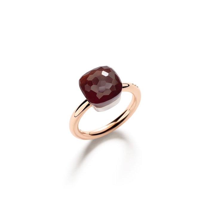 Pomellato 18K Rose & White Gold Nudo Classic Garnet Ring - Size 6.25