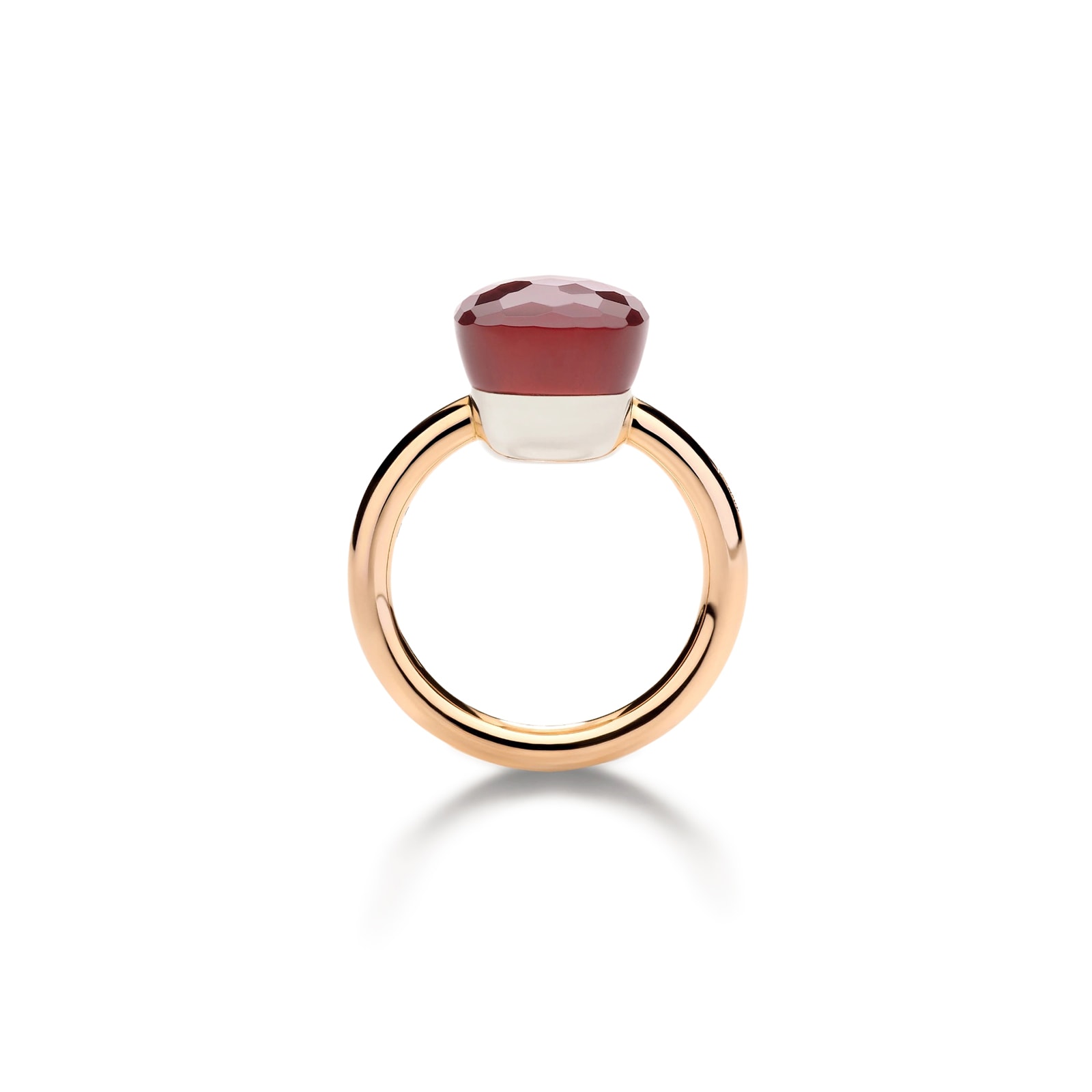 Pomellato 18K Rose & White Gold Nudo Classic Garnet Ring - Size 6.25