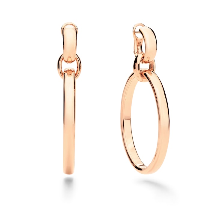 Pomellato 18K Rose Gold Iconica Double Hoop Drop Earrings