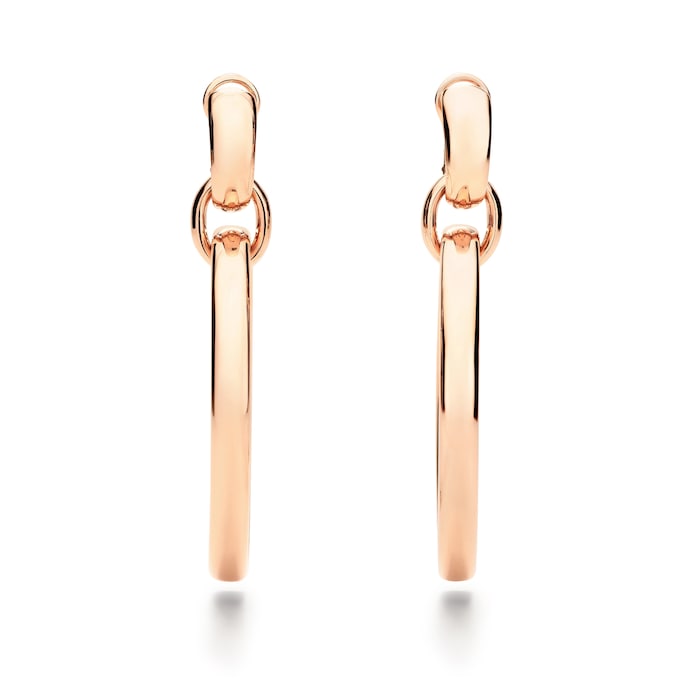 Pomellato 18K Rose Gold Iconica Double Hoop Drop Earrings