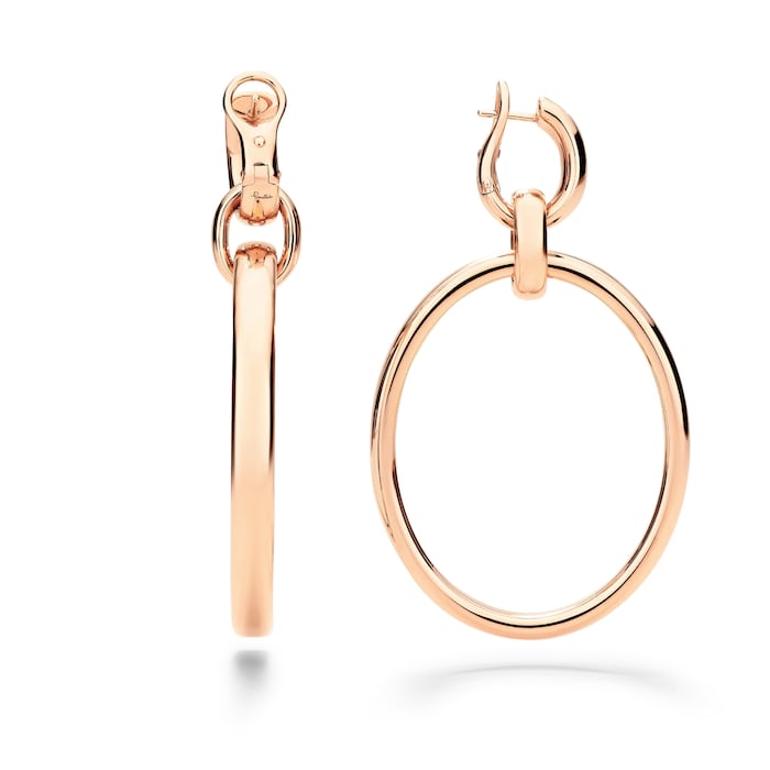 Pomellato 18K Rose Gold Iconica Double Hoop Drop Earrings