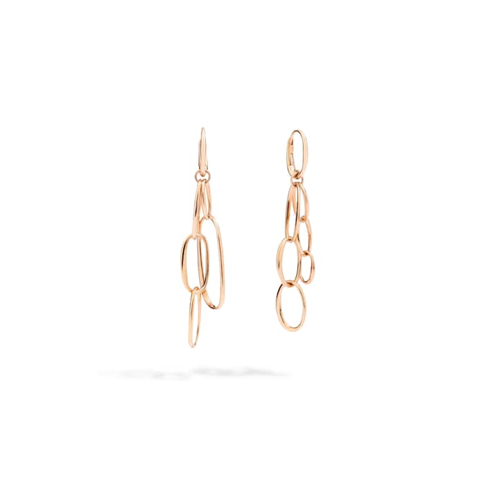 Pomellato 18K Rose Gold Multi Interlocking Circles Drop Earrings
