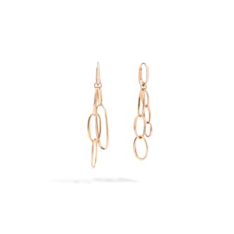 Pomellato 18K Rose Gold Multi Interlocking Circles Drop Earrings