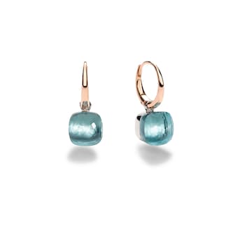 Pomellato 18K Rose Gold Nudo Petit Sky Blue Topaz Drop Earrings Pomellato 18K Rose Gold Nudo Petit Sky Blue Topaz Drop Earrings