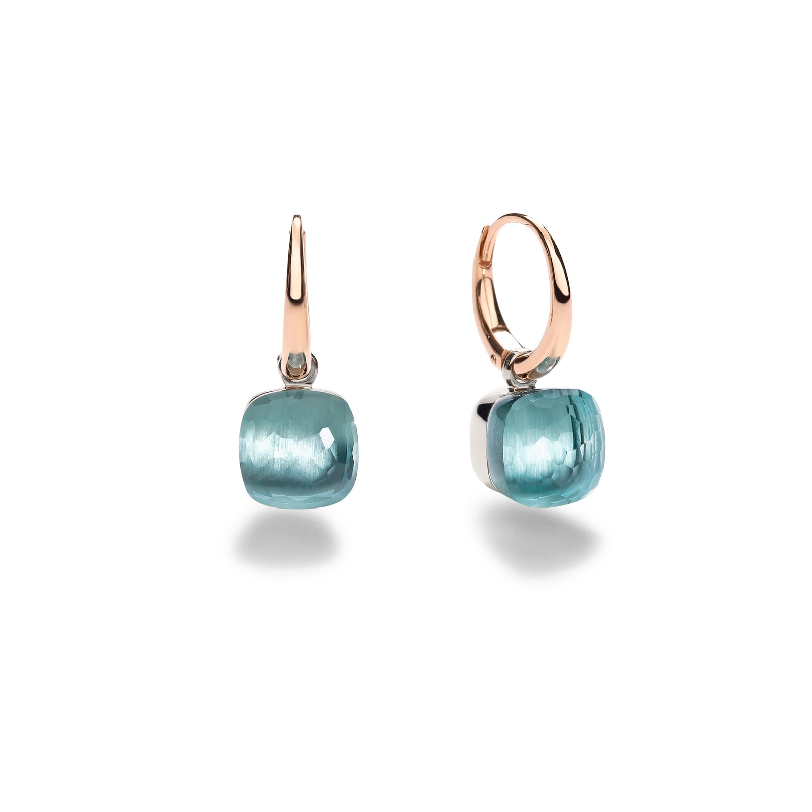 Pomellato 18K Rose Gold Nudo Petit Sky Blue Topaz Drop Earrings
