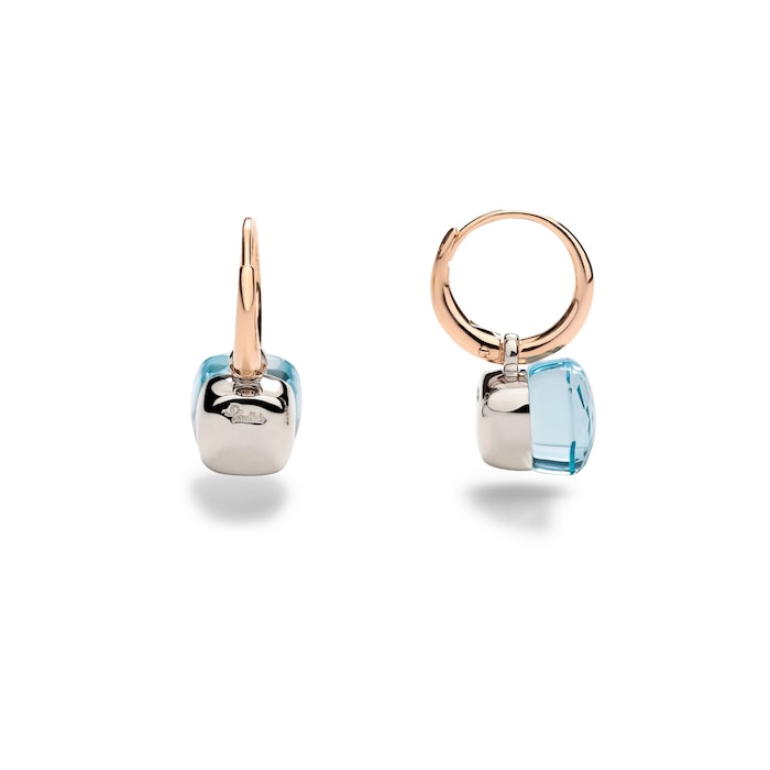 Pomellato 18K Rose Gold Nudo Petit Sky Blue Topaz Drop Earrings