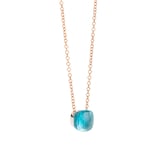 Pomellato 18K Rose & White Gold Nudo Gele Sky Blue Topaz Pendant Necklace