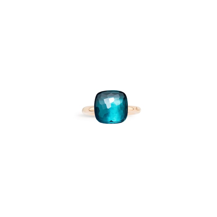 Pomellato 18K Rose & White Gold Nudo Maxi London Blue Topaz Ring